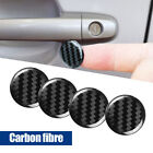 4Pcs Universal Carbon Fiber Black Car Door Handle Lock Keyhole Protector Sticker