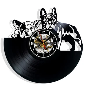 Bulldog Vinyl Wall Clock Home Decor Gift Christmas Birthday Holiday Art - Picture 1 of 5