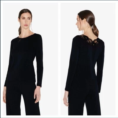 Top manga larga La Perla mediano 3 negro sopa encaje espalda Foto 1 de 4
