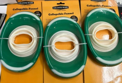 New 3-pack lot Collapsible Funnel GraniteWare Regular & wide-Mouth Canning Jars - Image 1 of 2