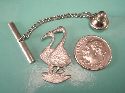 1987 Geese KIRK STIEFF PEWTER Vintage MOSS Tie Tack Lapel Pin k18 - Image 1 of 4