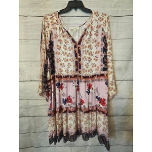 Nurture by Westbound Woman 2X Boho Floral Swing Dress V Neck 3/4 Sleeve NWT - Picture 1 of 9