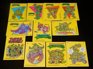 1989 TOPPS TEENAGE MUTANT NINJA TURTLES (TMNT) 11 STICKER COMPLETE SET - Picture 1 of 2