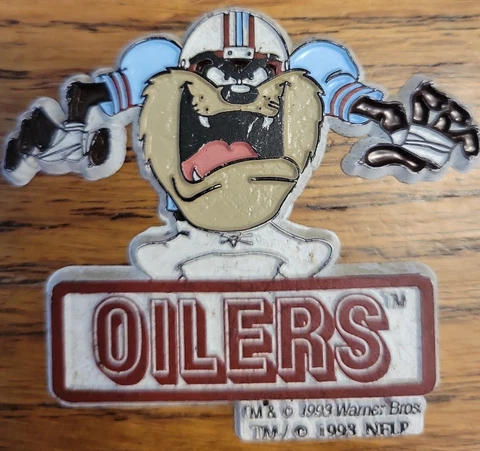 Houston Oilers (Texans)NFL Football 🏈 Fridge Magnet 🧲 Vintage 1993 Warner Bros Cover