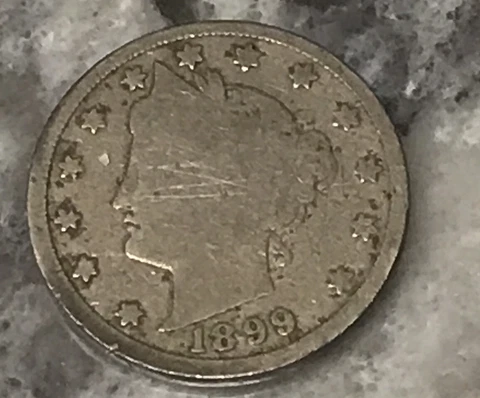 1899 US V Nickel Old Vintage Coin Cover