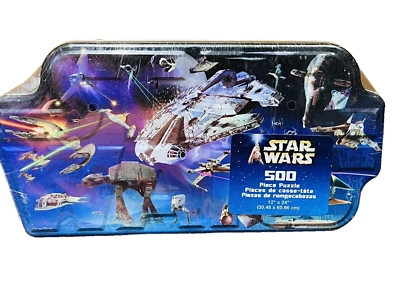 HASBRO Star Wars 500 Piece Puzzle 12" x 24" New Sealed in Collector Tin 2002 - Image 1 of 4