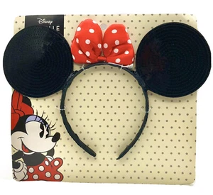 Disney Minnie Mouse Lentejuelas Orejas Diadema con Lazo Rojo NUEVO Sellado - Imagen 1 de 3