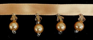 1" BEADED PEARL FRINGE SEWING TRIM - 10 CONTINUOUS YARDS! - Picture 1 of 2