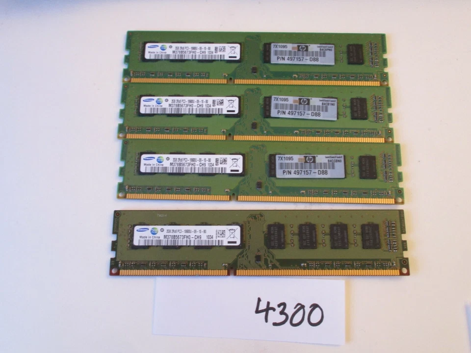 Samsung 4x2Gb=8Gb PC3-10600 1333Mhz DDR3 Desktop Memory RAM (4300) - Image 1 of 2