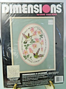 Dimensions Hummingbirds & Columbine Oval Cross Stitch Kit 3981 New Vintage 1993 - Picture 1 of 9