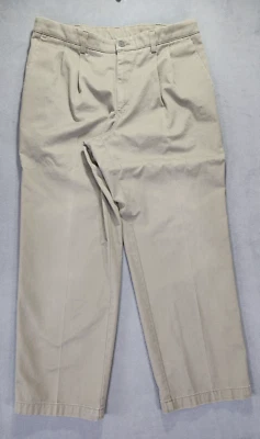 Lee Mens Performance Chino Pants Green 36x30 Pleated Tapered Straight Mid Rise - Image 1 of 4