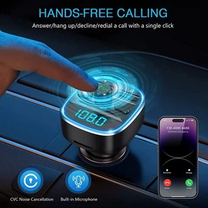 Universal Bluetooth Dual USB Car Charger FM Transmitter - UK - Picture 1 of 7