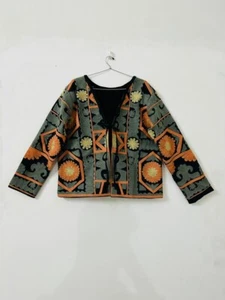Abrigo Corto Suzani/Chaqueta de Algodón Festival/Chaqueta Bordada Suzani Regalo para Ella - Imagen 1 de 10