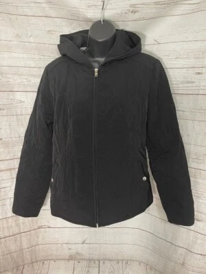 Chaqueta negra para mujer Esprit cremallera completa con capucha talla L grande Foto 1 de 4