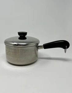 Revere Ware 1 1/2 Qt. Sauce Pan w Lid Tri-Ply Disc Bottom Stainless 87-A Vintage - Picture 1 of 24
