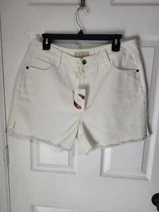 Dillards Chelsea And Violet High Rise Hem Denim Junior White Shorts Distress 31 - Picture 1 of 9