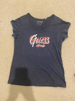 GUESS Kids Girl’s Size XL Pink Guess Logo Blue T-Shirt - VERY GOOD - Image 1 of 4