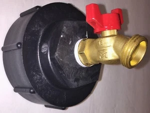 275 330 G IBC Tote Tank Valve Adapter 4"  COARSE Thread x 1/4 turn Hose Valve - Picture 1 of 4