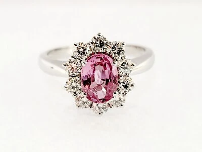 Ring Frauen Mit Saphir Pink Natürlich Diamanten Oro 18kt Schmuckstück Exklusiv - Bild 1 von 4