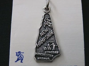 Unique State Of NEW HAMPSHIRE Sterling Silver Pendent/ Charm. Make Offer! #1990 - Picture 1 of 4