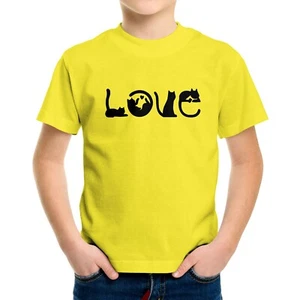 Love Cat Toddler Kids Boy T-shirt Graphic Shirt Cute gift Cat Lover Kitty Kitten - Picture 1 of 16