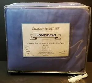 HOMEIDES LUXUS LIINEN SET 1800 GEBÜRSTETE MIKROFASER EX WEICH BLAU GRÖSSE VOLLNEUWERTIG - Bild 1 von 3