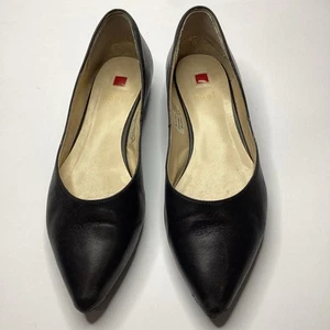 HOGL BLACK LEATHER BALLET FLAT POINTED TOE SHOES, Would Fit Size US 6.5-7 - Picture 1 of 13