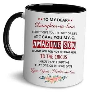 Gift for Daughter In Law - To My Dear Daughter-in-laws Mug - Son's wife Mug - - Picture 1 of 7