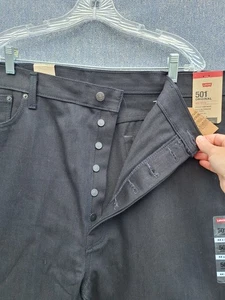 NWT Levis 501 Original Mens Jeans 44X32 Straight Leg 100% Cotton Black - Picture 1 of 13