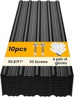 Black 10 pcs 41.34x17.72" Corrugated Galvanized Metal Roofing Panels