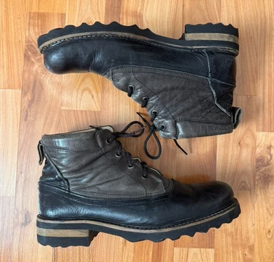 Botas Banqueras John Fluevog De Colección Con Cordones Talla 9 Para Hombres Cuero Marrón Negro Foto 1 de 4