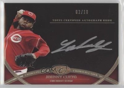 2012 Topps Tier One Crowd-Pleaser Auto Silver Ink /10 Johnny Cueto #CPA-JC Auto - Image 1 of 2