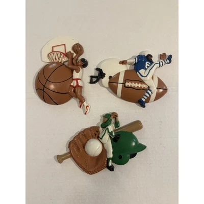 Vintage Sports Wall Decor 1991 Burwood Football Baseball Basketball Nursery 90s - Image 1 of 4