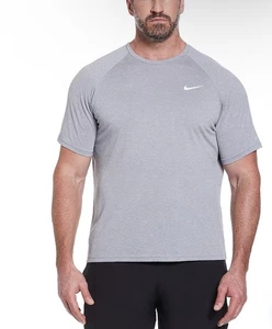 Nike Swim Men’s Dri-FIT UPF 40+ Heathered Hydroguard Top Big & Tall Sz 4XL Gray - Picture 1 of 11