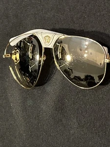 DEFEKTE VERSACE WEISSE SONNENBRILLE HERGESTELLT IN ITALIEN BRILLE ALLE AUTHENTISCH ABER KAPUTT - Bild 1 von 24