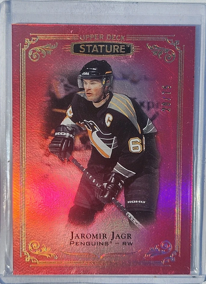 2019/20 Upper Deck Stature Legend Jaromir Jagr Red RC 20/75 Pittsburgh Penguins - Image 1 of 1