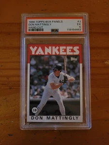 1986 Topps Box Panels #J Don Mattingly Hand Cut PSA 5 EX Yankees - Picture 1 of 1