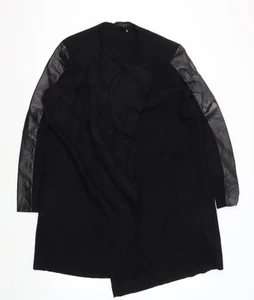 Ted Baker Women Black Jumper Size 3 Leather Accents - Picture 1 of 12