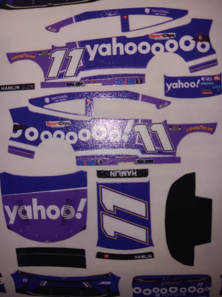 2025 Denny Hamlin Yahooooo 1/64 Peel& Stick Decals - Image 1 of 1