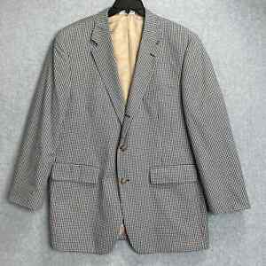 Orvis Sport Coat Mens 46R Blue Check Plaid Gingham Blazer Suit Jacket