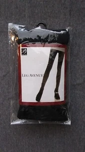 Leg Avenue Plus Size Queen Nylon Spandex Tights Black - Picture 1 of 2