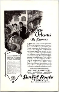 PRINT AD 1922 Southern Pacific Lines Sunset Route to California New Orleans - Picture 1 of 3