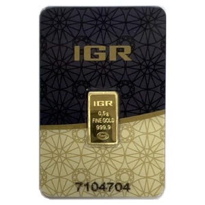 0.5 gram IGR Gold Bar - Istanbul Gold Refinery - 999.9 Fine in Sealed Assay - Picture 1 of 4