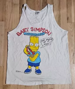 Vintage 1989 Bart Simpson Underachiever Tank top Mens L USA - Picture 1 of 8