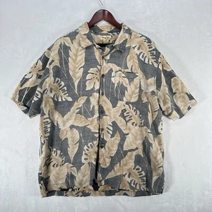 Panama Jack Shirt Mens XL Tropical Floral Inside Out Button Up Ramie Cotton - Picture 1 of 10