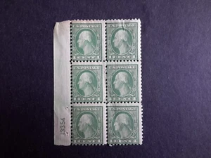 US stamps Washington 1c Sc#542 MNH Block of 6 1919-21 - Picture 1 of 2