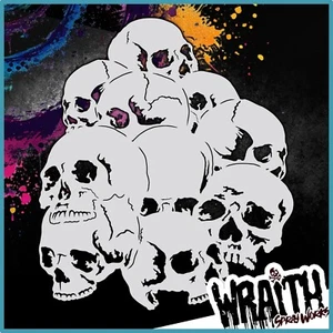 Skull Stack #2 - Plantilla de plantilla de aerógrafo reutilizable - Imagen 1 de 4