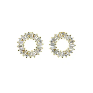 Sif Jakobs Gold Earrings Antella Circolo Stud Cubic Zirconia Women's Jewellery - Picture 1 of 2