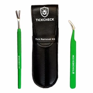 Kit removedor de garrapatas premium TickCheck - 2 removedores de garrapatas de acero, estuche y tarjeta de identificación de garrapatas - Imagen 1 de 14