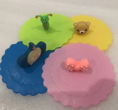 KOMEY Silicone Cup Lid Glass Drink Cover Anti Dust Coffee Mugs Suction Seal Leakproof